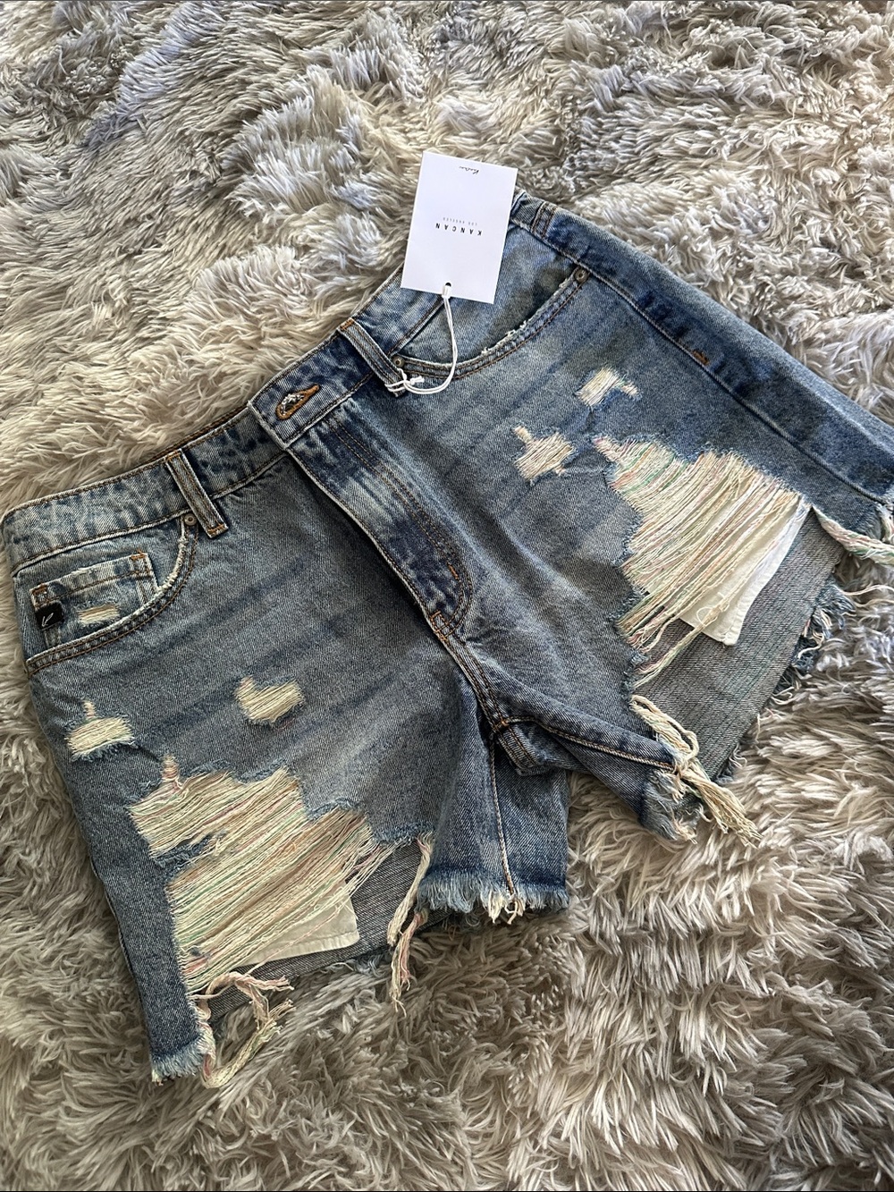 KanCan Light Blue Distressed Jean Shorts